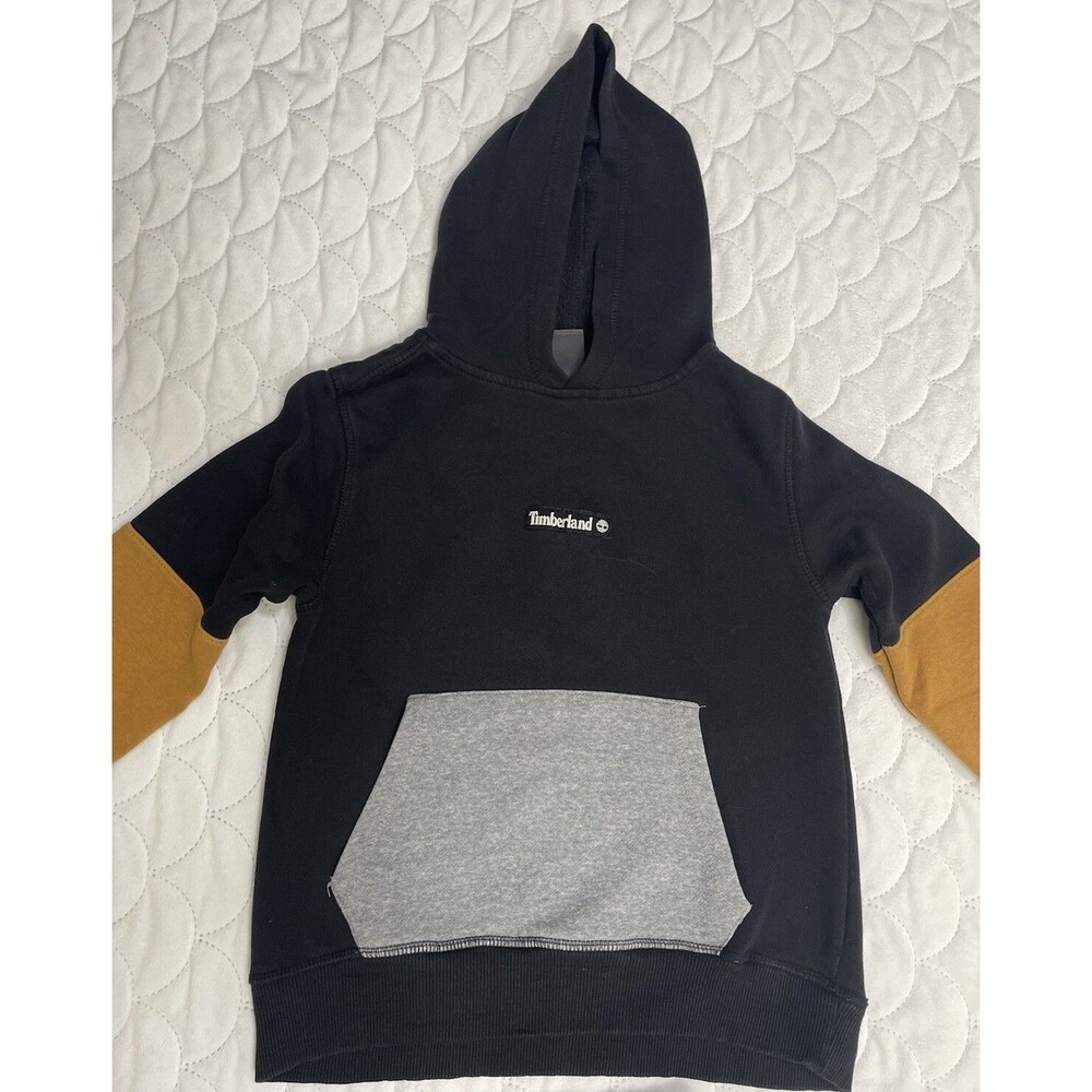 Timberland Boys Size 8 Brown Black Pullover Hoodie Sweater